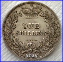 1880 Great Britain One Shilling Coin Silver Extra Fine