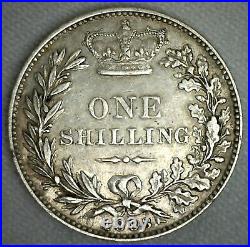 1883 Great Britain One Shilling Coin Silver Extra Fine XF English coin