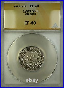 1883 Great Britain Silver Shilling Coin ANACS EF-40