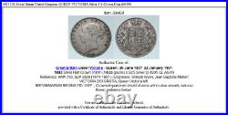 1883 UK Great Britain United Kingdom QUEEN VICTORIA Silver 1/2 Crown Coin i86498