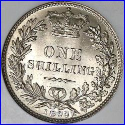 1884 NGC MS 63 Victoria Shilling Great Britain Mint State Silver Coin 22010702C