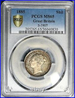 1885 PCGS MS 65 Victoria Silver Shilling Great Britain Coin (19020701D)