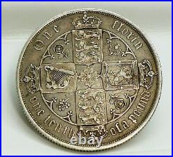 1886 Great Britain GOTHIC Florin KM# 746.4 SILVER COIN