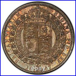 1887 Great Britain 1/2 Half CROWN S-3924 PCGS AU55 Silver Coin