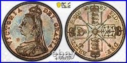 1887 Great Britain Double Florin ARABIC 1 S-3923 PCGS MS62 Silver Coin
