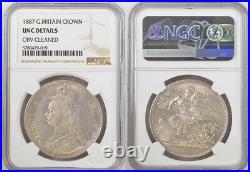 1887, Great Britain, Queen Victoria. Large Silver Jubilee Bust Crown. NGC UNC+