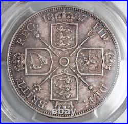 1887, Great Britain, Queen Victoria. Silver 2 Florin Coin. Roman 1! PCGS MS-63