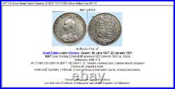 1887 UK Great Britain United Kingdom QUEEN VICTORIA Silver Shilling Coin i98139