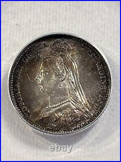 1888 Great Britain Silver 6 Pence Graded MS 64 by ANACS