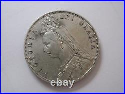 1888 Silver Half Crown Great Britain Queen Victoria English Coin. 925 Ag #88. Unc