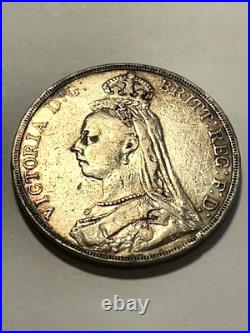 1889 Great Britain 1 Silver Crown VF #11412