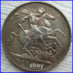 1889 Great Britain Victoria Silver Crown Km#-765 Ngc Au 58 Low Pop Rarity R3