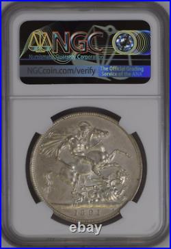 1891 Great Britain Victoria Jubilee Head Silver Crown Km#-765 Ngc Unc-details