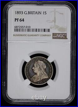 1893 Great Britain Proof Silver Shilling NGC PF 64