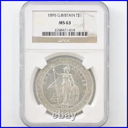 1895 Great Britain Trade 1 Dollar Silver Coin NGC MS 63 Britannia Key Date