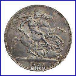 1895 LIX Great Britain Silver Crown Large Thaler Sized Coin Nice Coin 4N