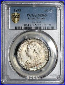 1895 PCGS MS 65 Victoria 1/2 Crown Great Britain Silver Coin (20020501C)