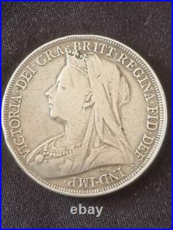 1896 Great Britain Silver Crown Coin Queen Victoria