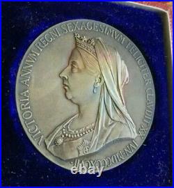 1897Large Silver Medal Coin Queen Victoria Diamond Jubilee GB UK