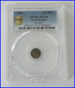 1897 PCGS PL64 Great Britain 1D Mdy S 3947 Silver Coin