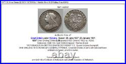 1897 UK Great Britain QUEEN VICTORIA 3 Shields Silver OLD Shilling Coin i92602