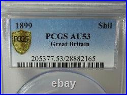 1899 GREAT BRITAIN SHILLING UK PCGS AU53 AU 53 England Certified Graded Coin