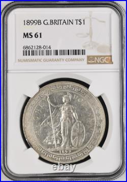 1899b T$1 Great Britain Silver Trade Dollar Ngc Ms61 Low Pop Rare R4 High Grade