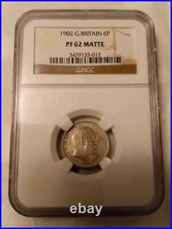 1902 Great Britain 6P NGC PF62 Matte