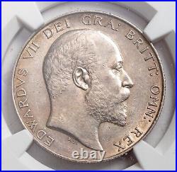 1902, Great Britain, Edward VII. Certified Silver Half Crown Coin. NGC AU-55