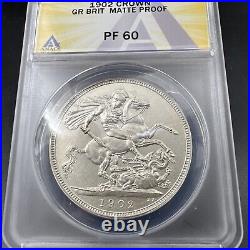 1902 Great Britain Silver Crown ANACS PF60 Matte Proof Coin