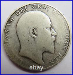 1903 King Edward VII Silver Halfcrown Coin Great Britain