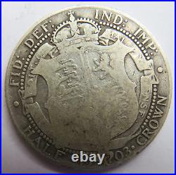 1903 King Edward VII Silver Halfcrown Coin Great Britain
