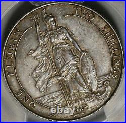 1904 PCGS AU 53 Florin Edward VII Great Britain Rare Silver Coin (20070403C)