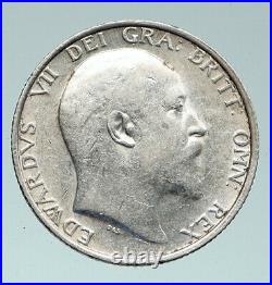 1906 GREAT BRITAIN EDWARD VII UK Antique VINTAGE Old Silver Shilling Coin i91510