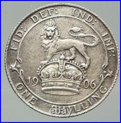 1906 GREAT BRITAIN EDWARD VII UK Antique VINTAGE Old Silver Shilling Coin i92894
