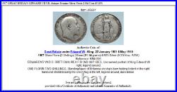 1907 GREAT BRITAIN EDWARD VII UK Antique Genuine Silver Florin 2 Shl Coin i83291