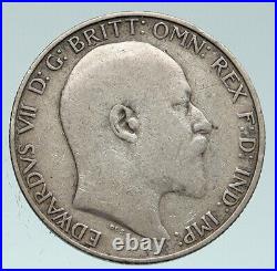 1907 GREAT BRITAIN EDWARD VII UK Antique VINTAGE Silver Florin 2 Shl Coin i91509