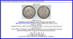 1907 GREAT BRITAIN EDWARD VII UK Antique VINTAGE Silver Florin 2 Shl Coin i91509