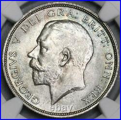 1913 NGC MS 64 1/2 Crown George V Great Britain Silver Coin (18091610C)