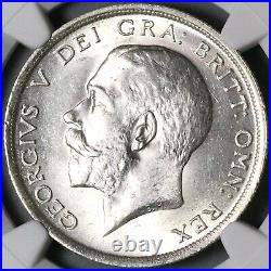 1916 NGC MS 63 1/2 Crown George V Great Britain Sterling Silver Coin (23071702C)