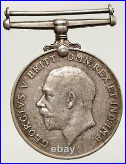1918 Great Britain King GEORGE V WAR MEDAL Silver Military Medal HORSE i93167