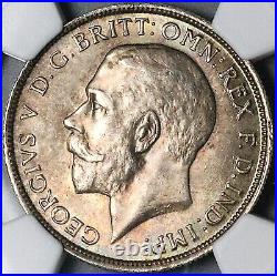 1918 NGC MS 63 Great Britain Florin 2 Shillings George V Silver Coin (24060903C)