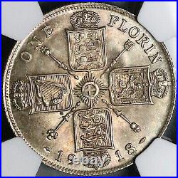 1918 NGC MS 63 Great Britain Florin 2 Shillings George V Silver Coin (24060903C)