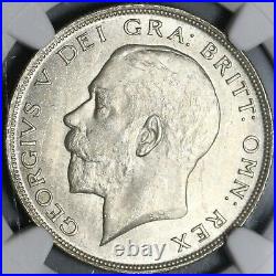 1923 NGC MS 64 1/2 Crown George V Great Britain Silver Coin (21061101C)