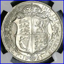 1923 NGC MS 64 1/2 Crown George V Great Britain Silver Coin (21061101C)