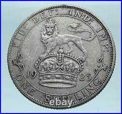 1925 Great Britain UK United Kingdom SILVER SHILLING Coin King George V i78153