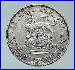 1925 United Kingdom UK Great Britain GEORGE V Lion Silver Shilling Coin i85957