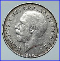 1925 United Kingdom UK Great Britain GEORGE V Lion Silver Shilling Coin i85957