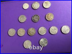 1934 GREAT BRITAIN Six Pence Silver Coins + 1940 3 pence + 1949 Six Pence RARE