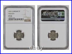 1937 Great Britain 3p MAUNDY Silver Proof Slabbed By NGC PF 66